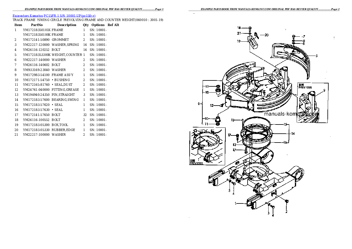 Protected: PC15FR-1 S/N 10001-UP Partsbook