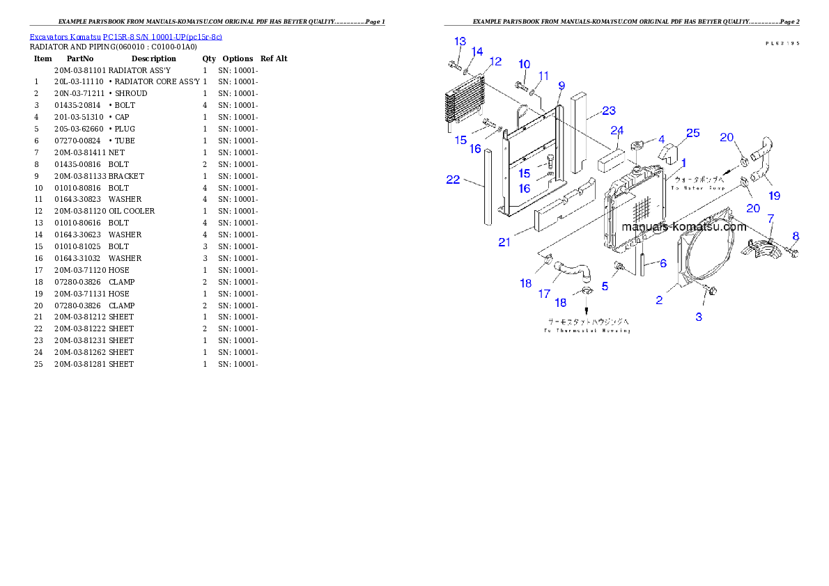 Protected: PC15R-8 S/N 10001-UP Partsbook
