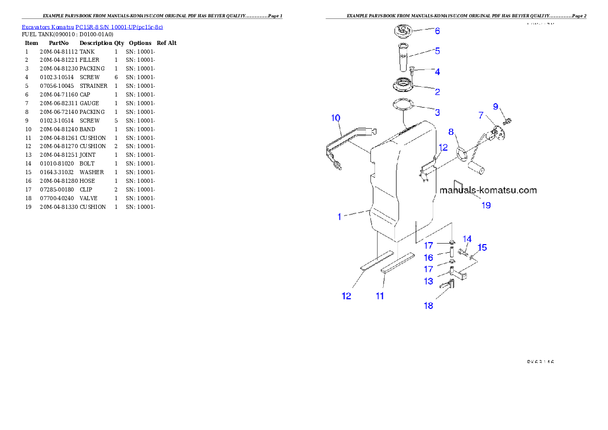 Protected: PC15R-8 S/N 10001-UP Partsbook