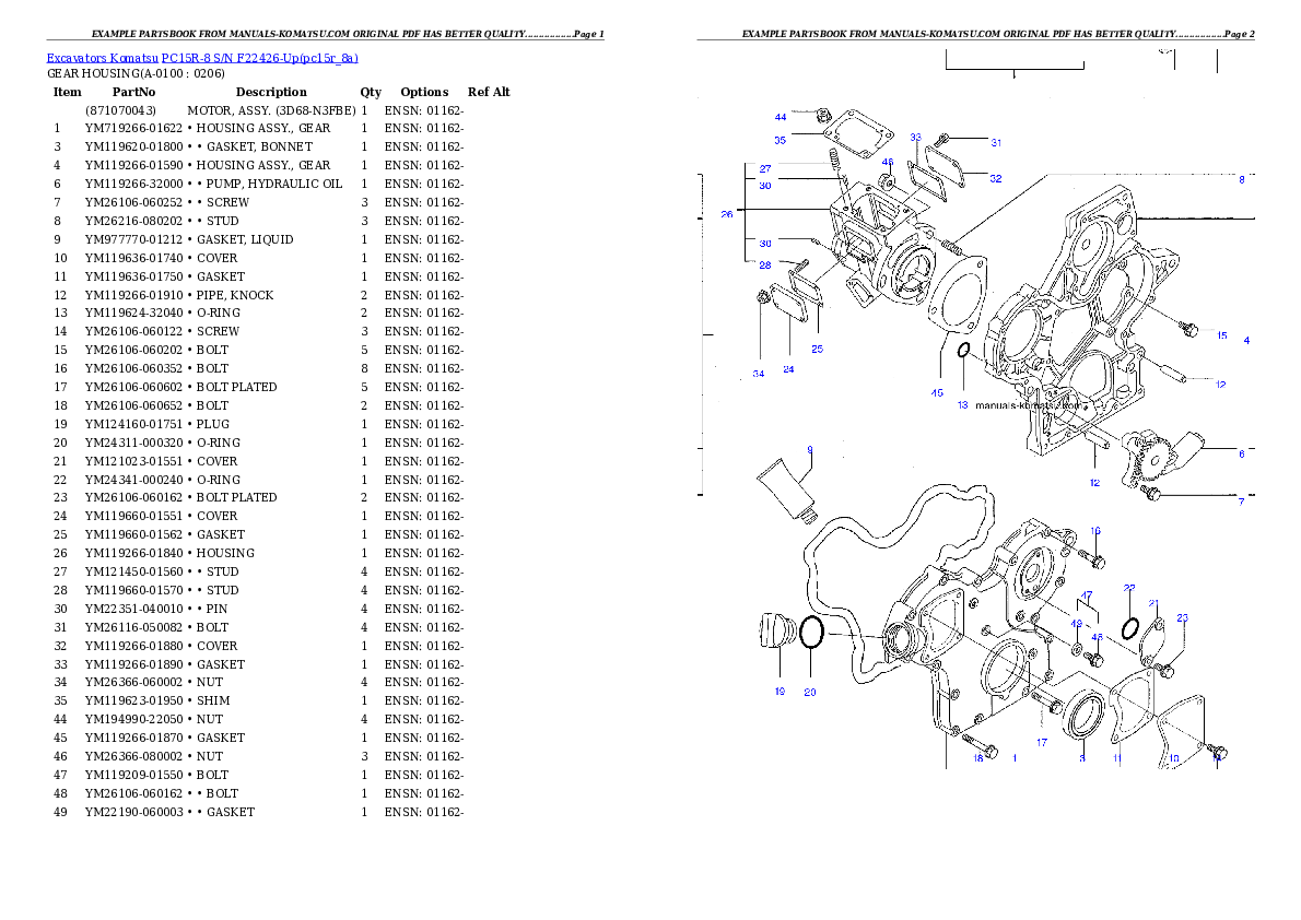 Protected: PC15R-8 S/N F22426-Up Partsbook