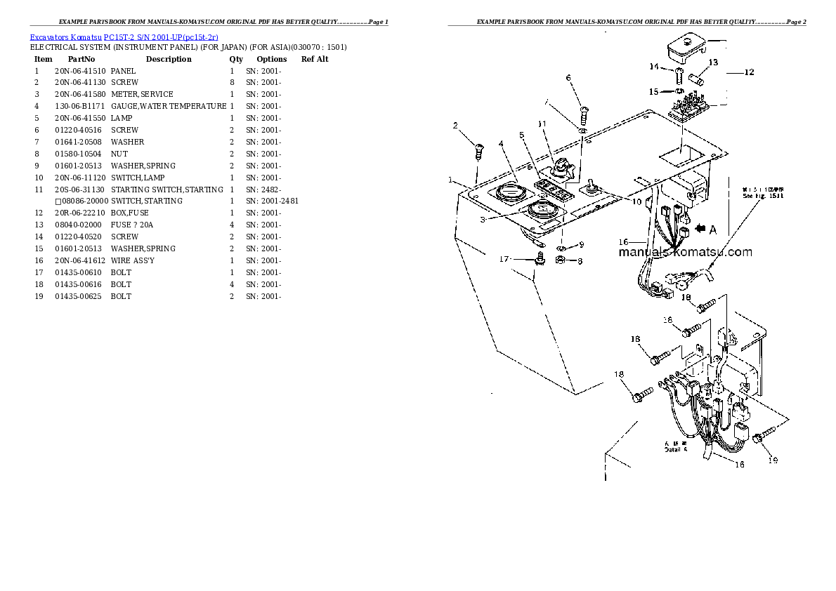 Protected: PC15T-2 S/N 2001-UP Partsbook