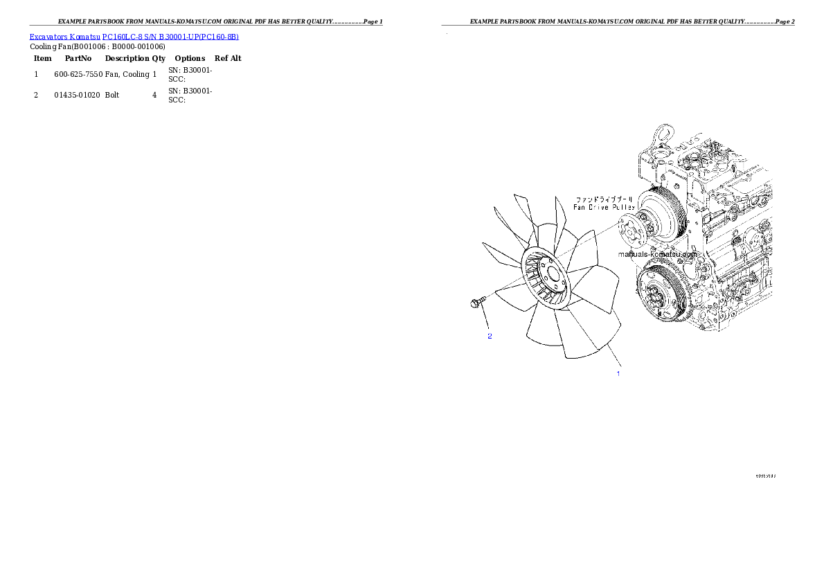 Protected: PC160LC-8 S/N B30001-UP Partsbook