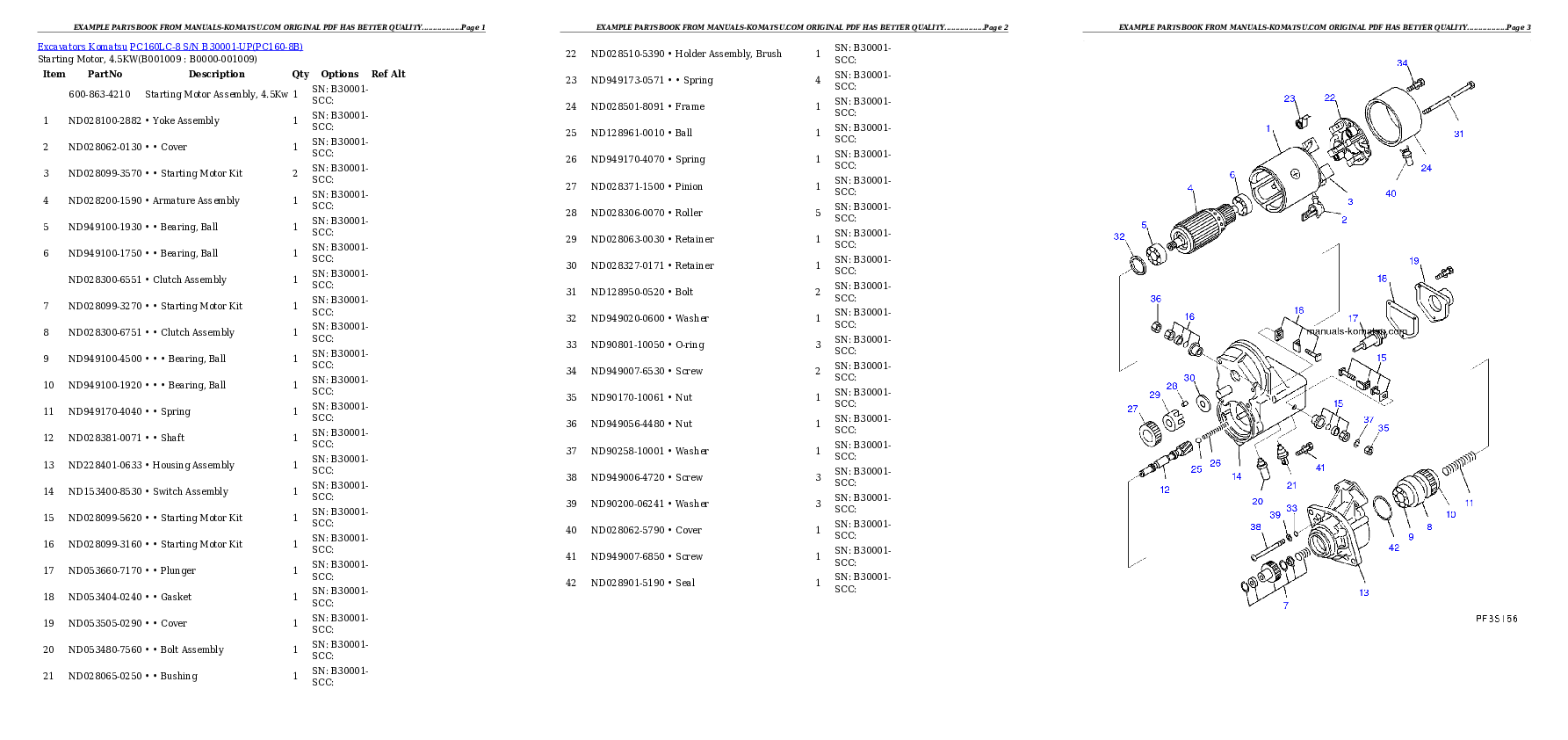 Protected: PC160LC-8 S/N B30001-UP Partsbook