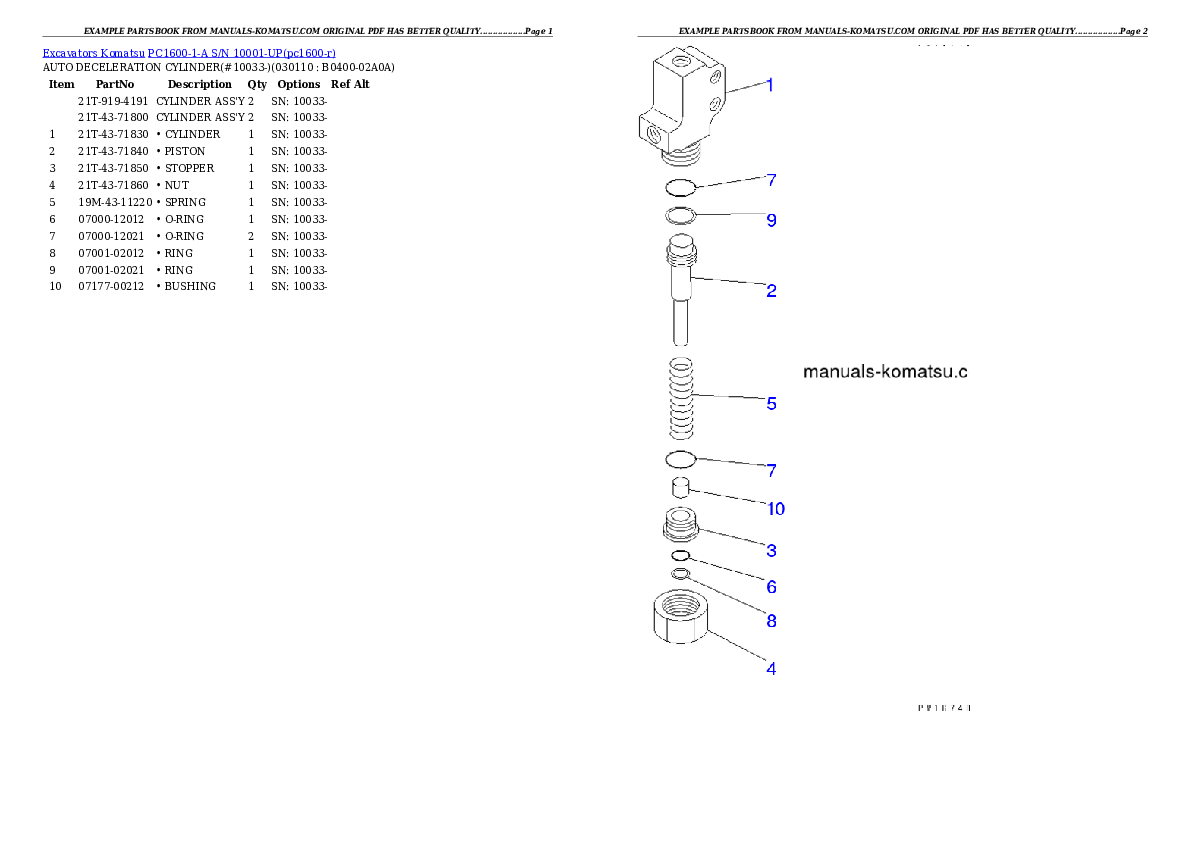 Protected: PC1600-1-A S/N 10001-UP Partsbook