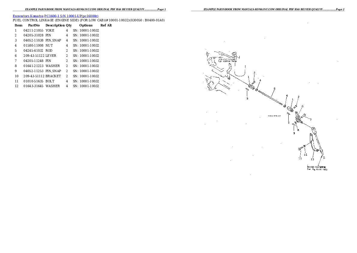 Protected: PC1600-1 S/N 10001-UP Partsbook