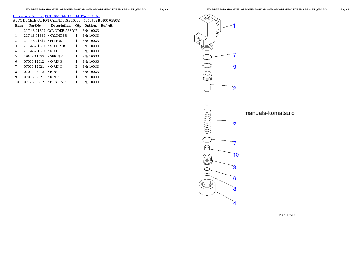 Protected: PC1600-1 S/N 10001-UP Partsbook