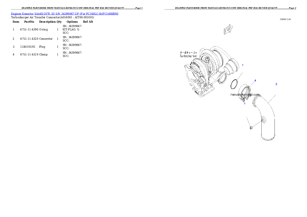 Protected: SAA4D107E-1D S/N 36399067-UP (For PC160LC-8) Partsbook