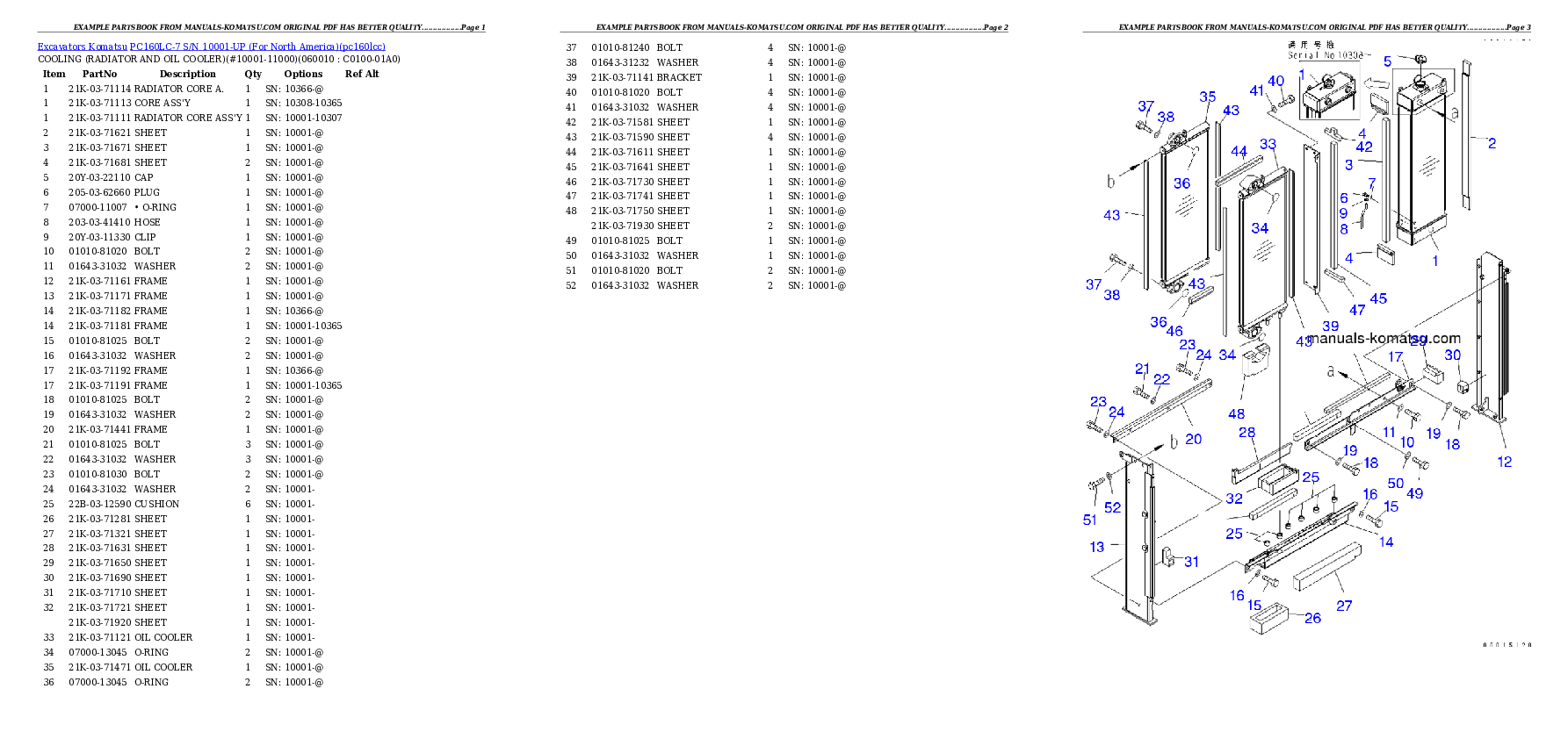 Protected: PC160LC-7 S/N 10001-UP (For North America) Partsbook