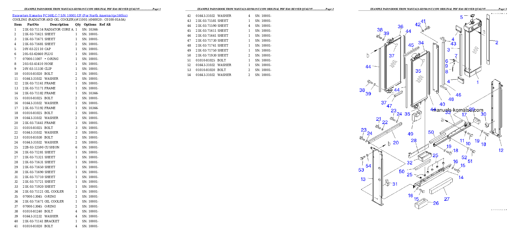 Protected: PC160LC-7 S/N 10001-UP (For North America) Partsbook