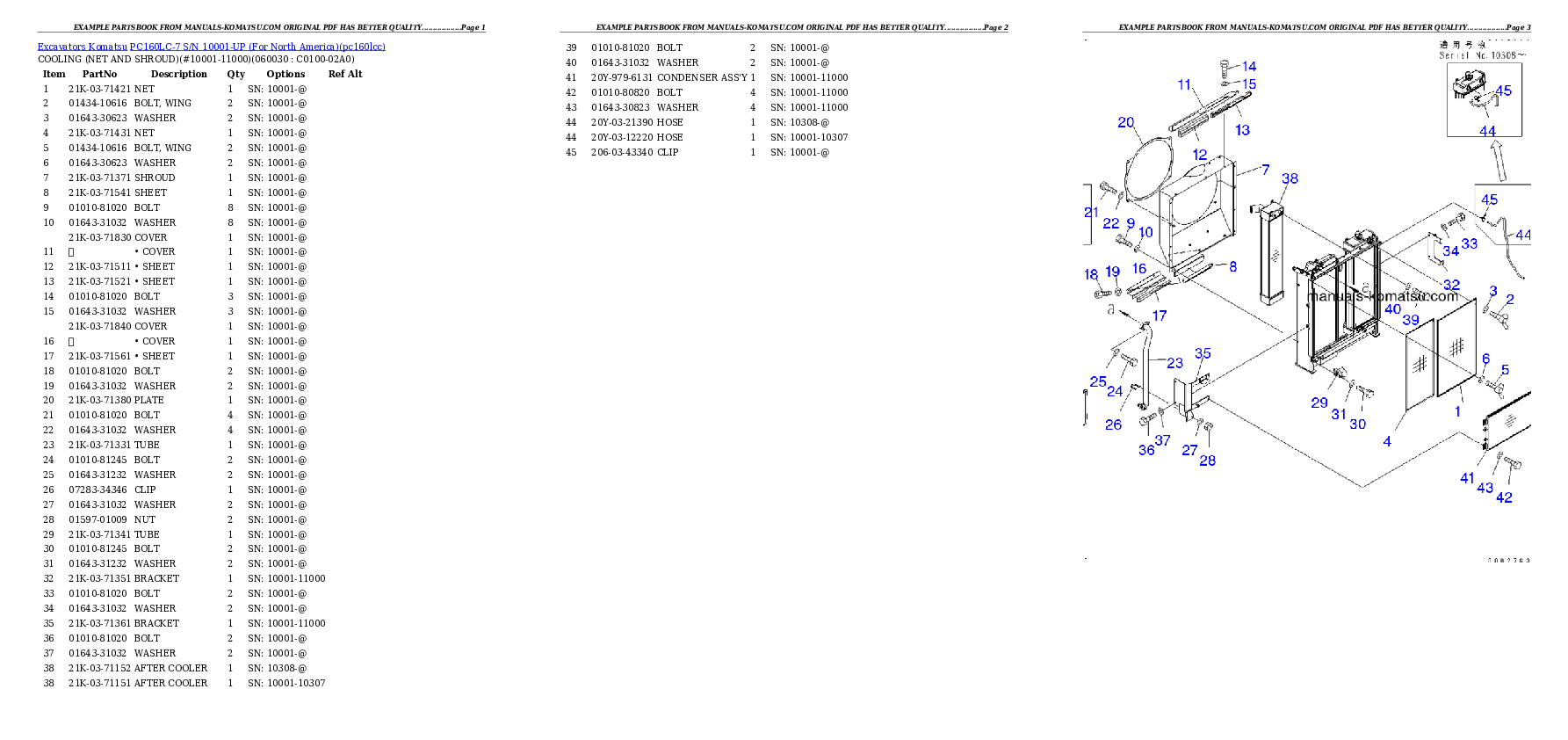 Protected: PC160LC-7 S/N 10001-UP (For North America) Partsbook