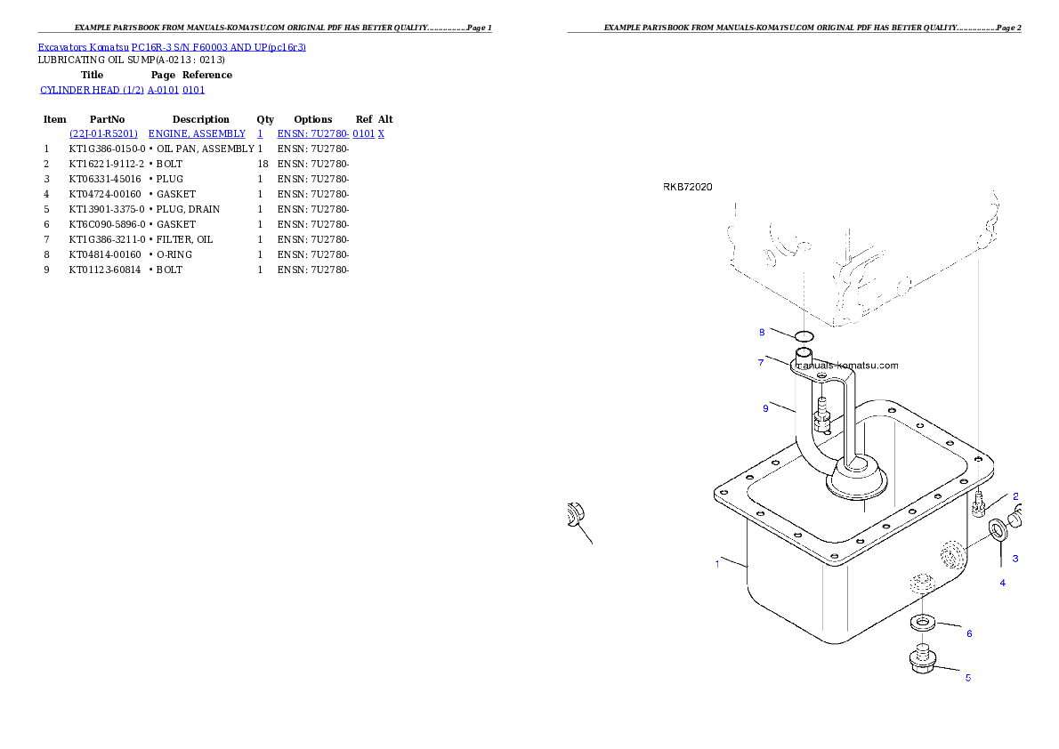 Protected: PC16R-3 S/N F60003- Partsbook