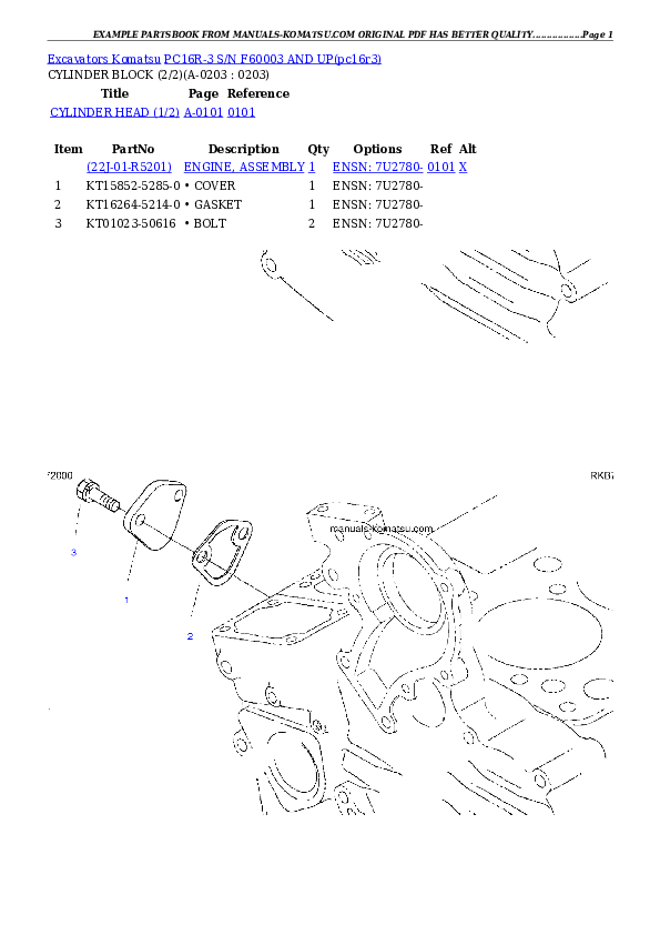 Protected: PC16R-3 S/N F60003- Partsbook