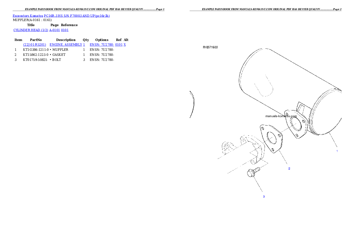 Protected: PC16R-3 HS S/N F70003- Partsbook