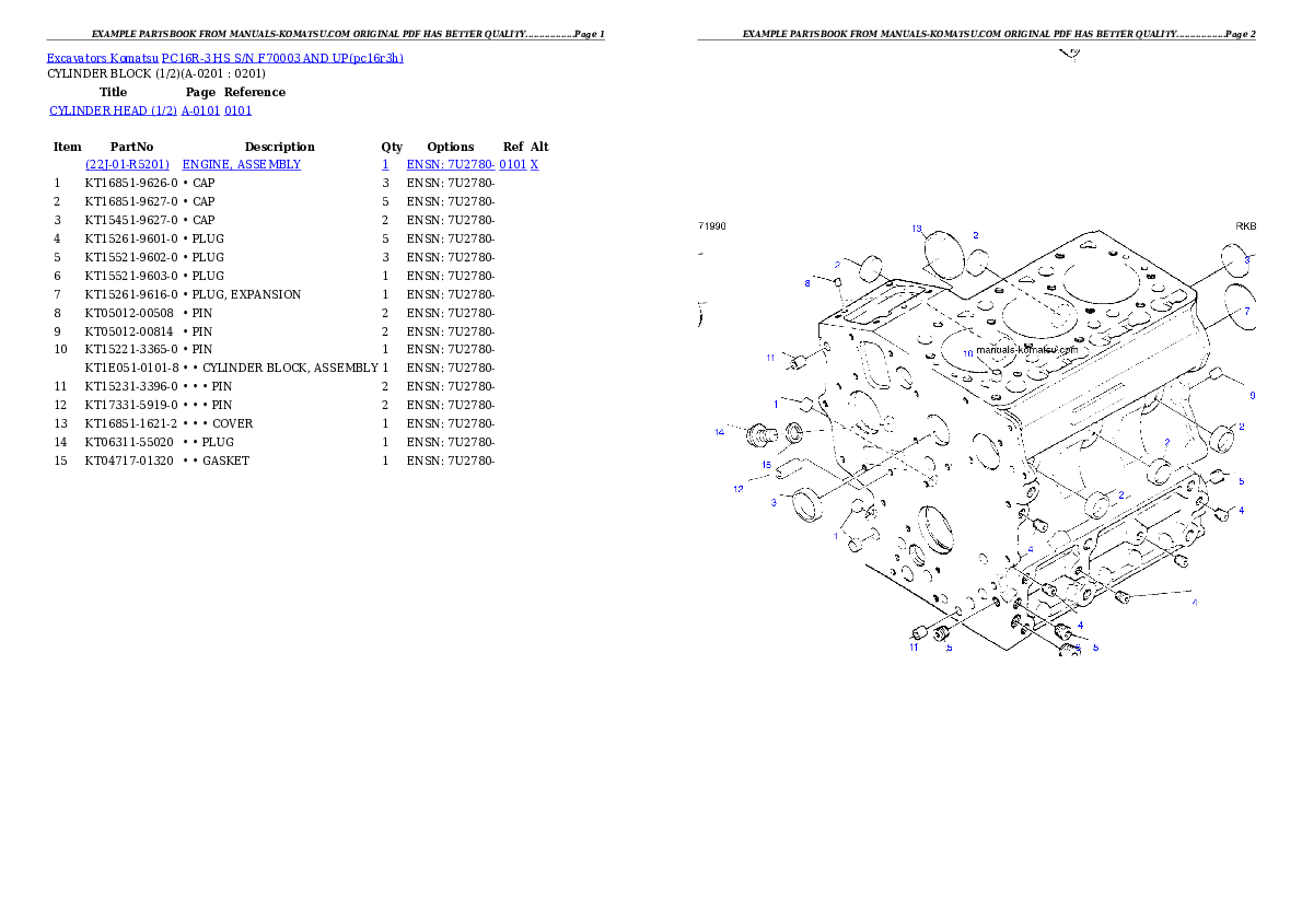 Protected: PC16R-3 HS S/N F70003- Partsbook