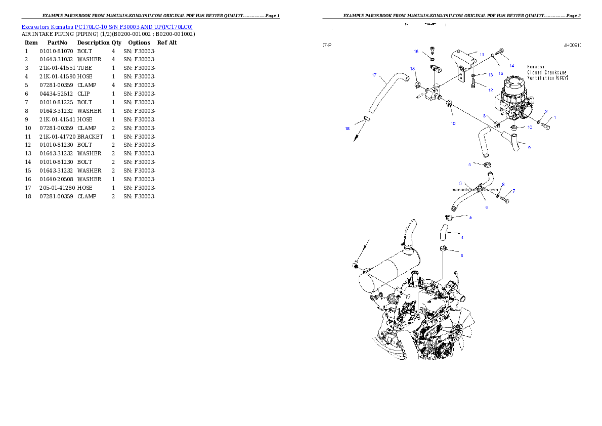 Protected: PC170LC-10 S/N F30003 AND UP Partsbook