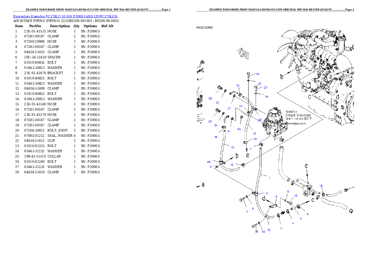 Protected: PC170LC-10 S/N F30003 AND UP Partsbook