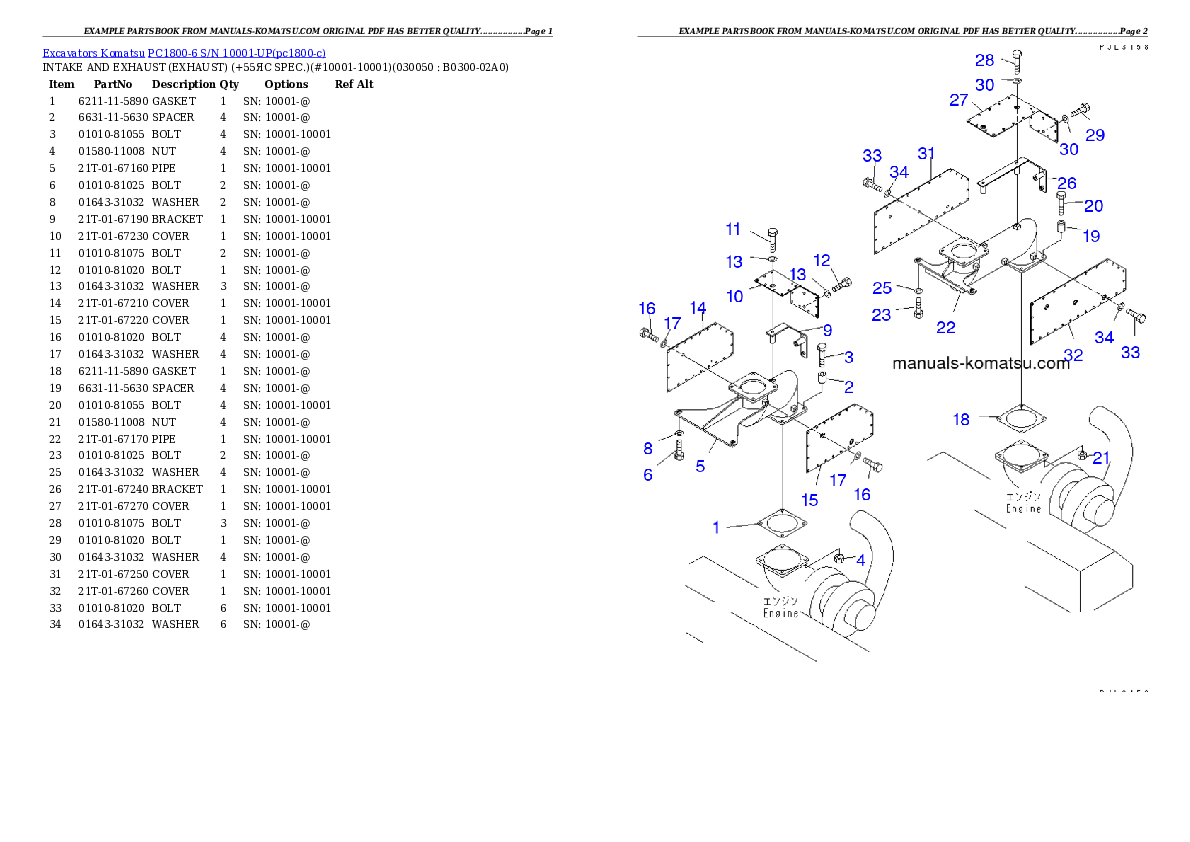 Protected: PC1800-6 S/N 10001-UP (SAA6D140E-3 (TIER 2) Eng. Installed) Partsbook