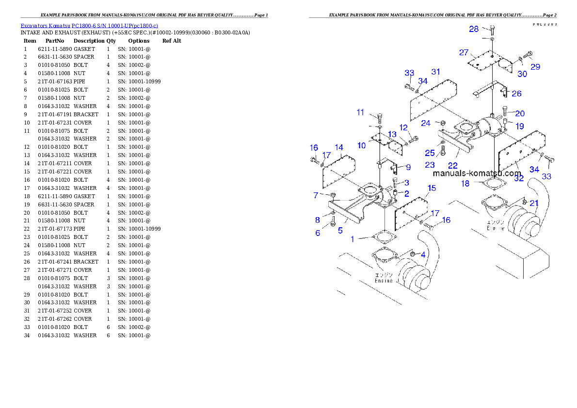 Protected: PC1800-6 S/N 10001-UP (SAA6D140E-3 (TIER 2) Eng. Installed) Partsbook