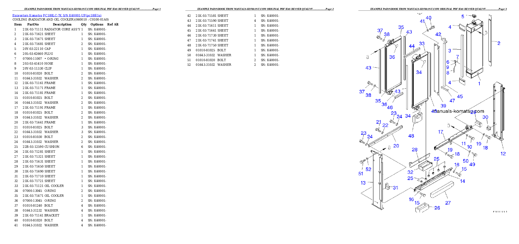Protected: PC180LC-7K S/N K40001-UP Partsbook