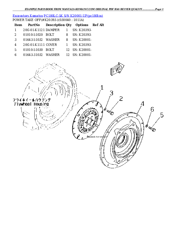 Protected: PC180LC-5K S/N K20001-UP Partsbook