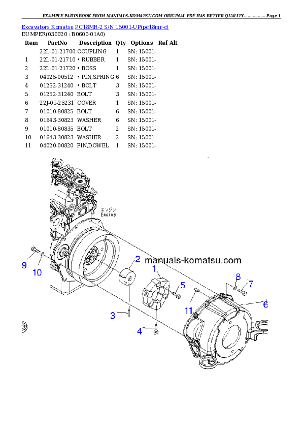 PC18MR-2 S/N 15001-UP Partsbook