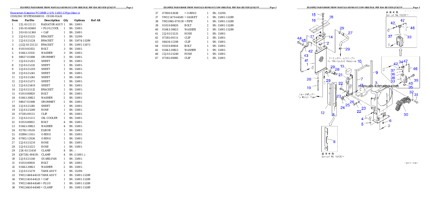 PC18MR-2 S/N 15001-UP Partsbook
