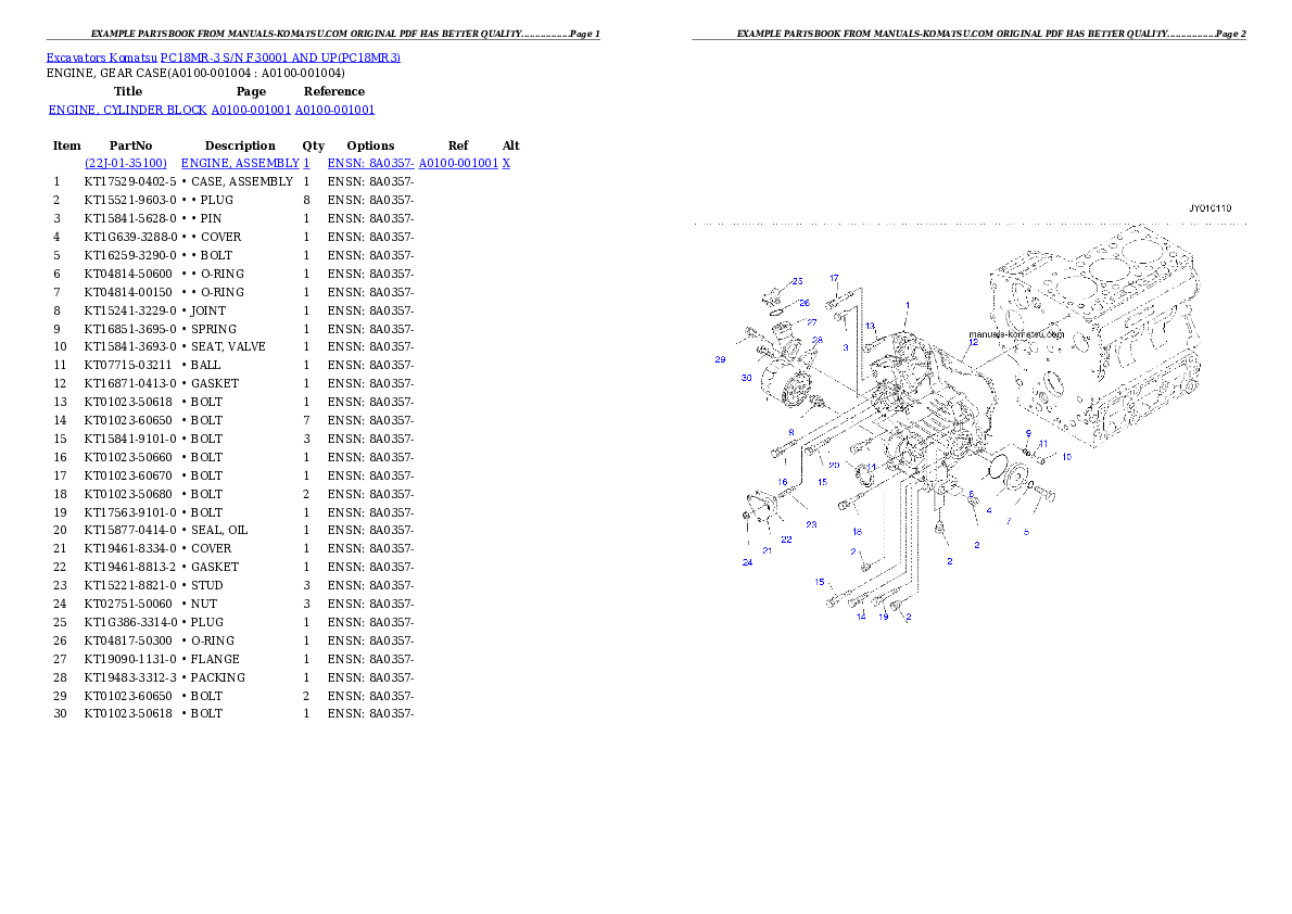 Protected: PC18MR-3 S/N F30001 AND UP Partsbook