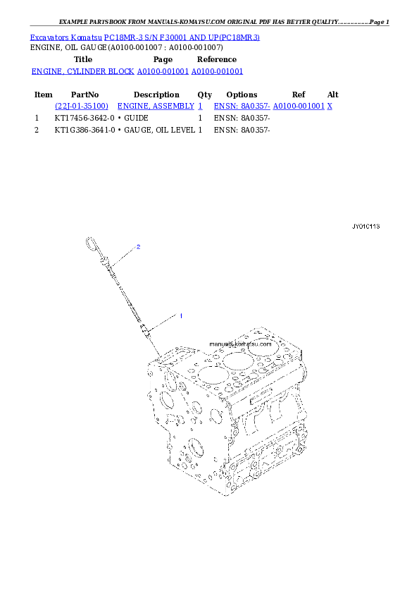 Protected: PC18MR-3 S/N F30001 AND UP Partsbook