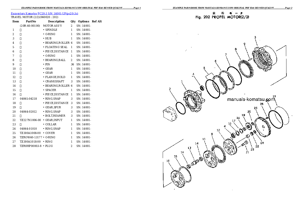 Protected: PC20-3 S/N 14001-UP Partsbook