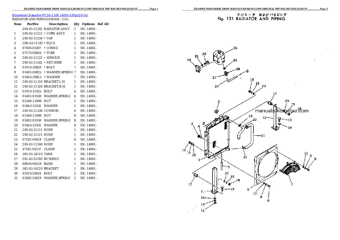 Protected: PC20-3 S/N 14001-UP Partsbook