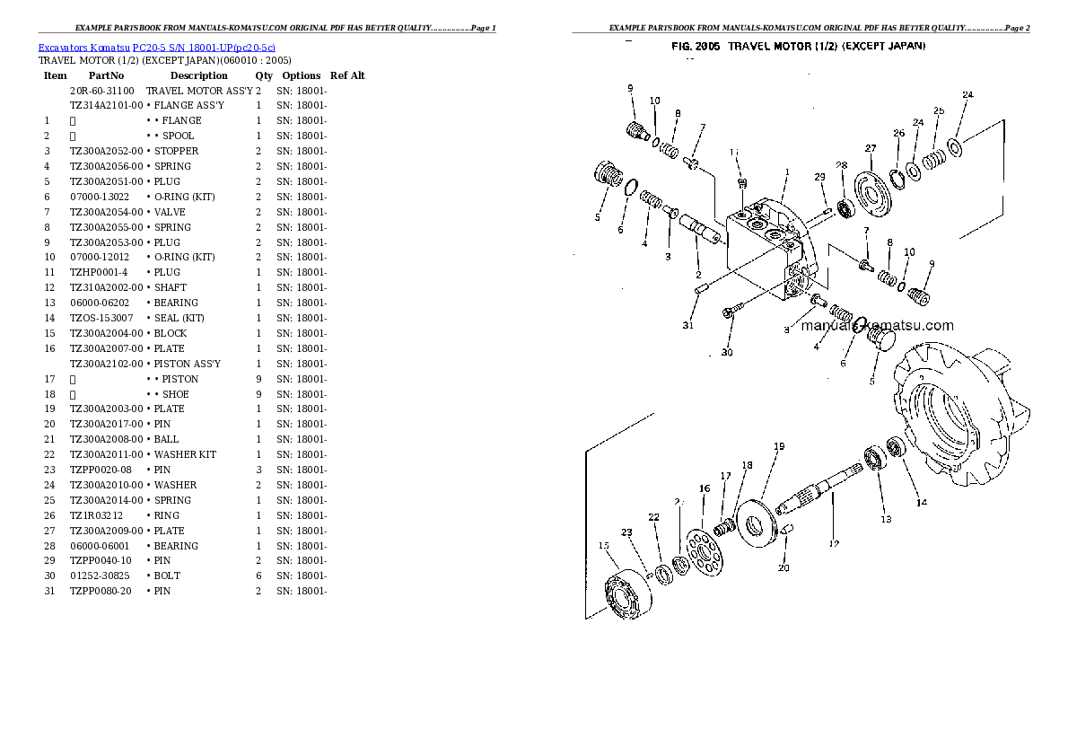 Protected: PC20-5 S/N 18001-UP Partsbook