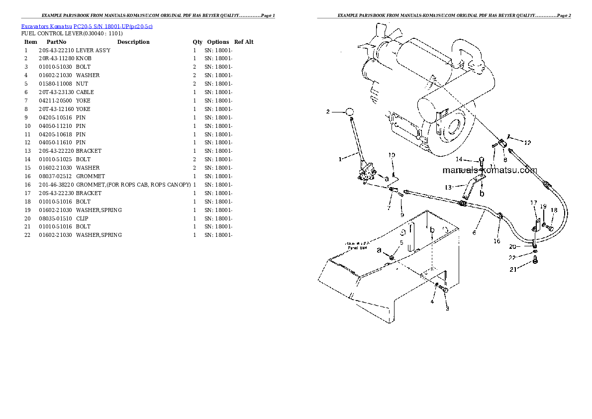 Protected: PC20-5 S/N 18001-UP Partsbook