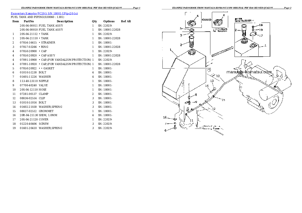 Protected: PC20-5 S/N 18001-UP Partsbook