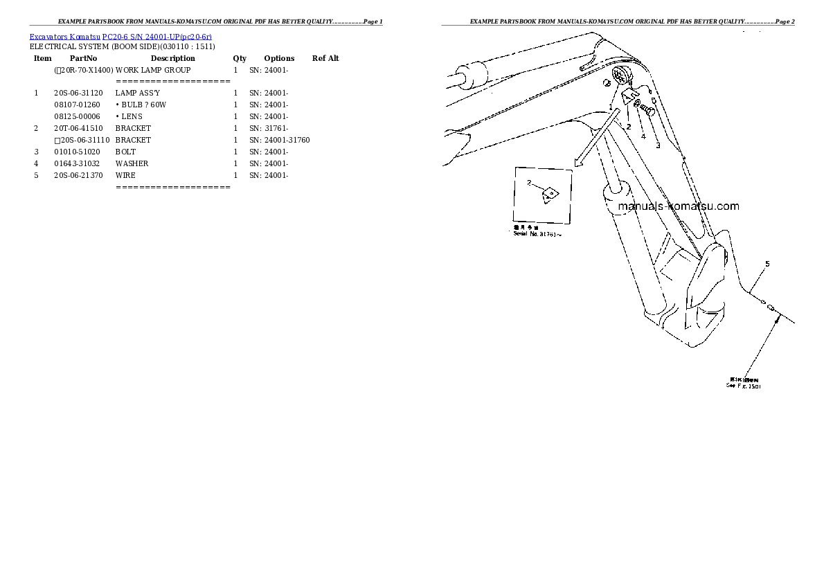 Protected: PC20-6 S/N 24001-UP Partsbook