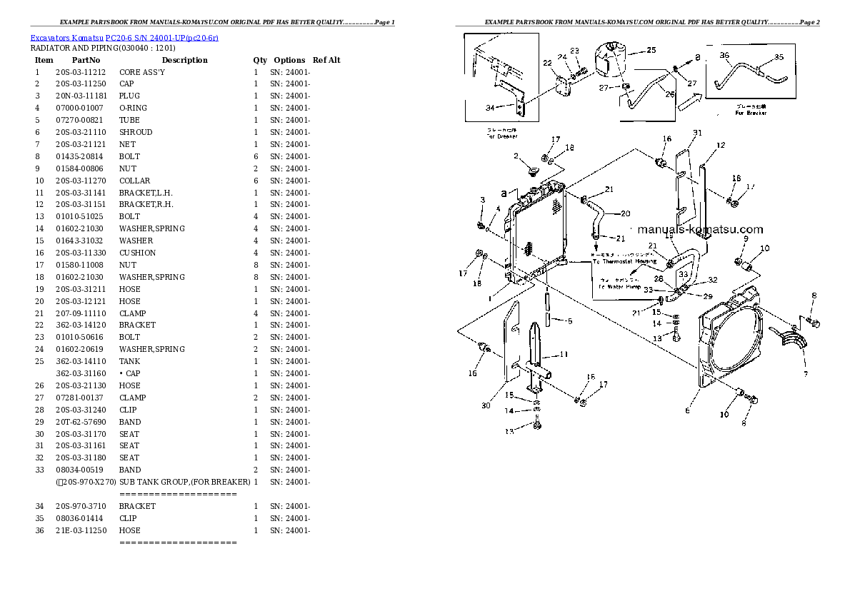 Protected: PC20-6 S/N 24001-UP Partsbook