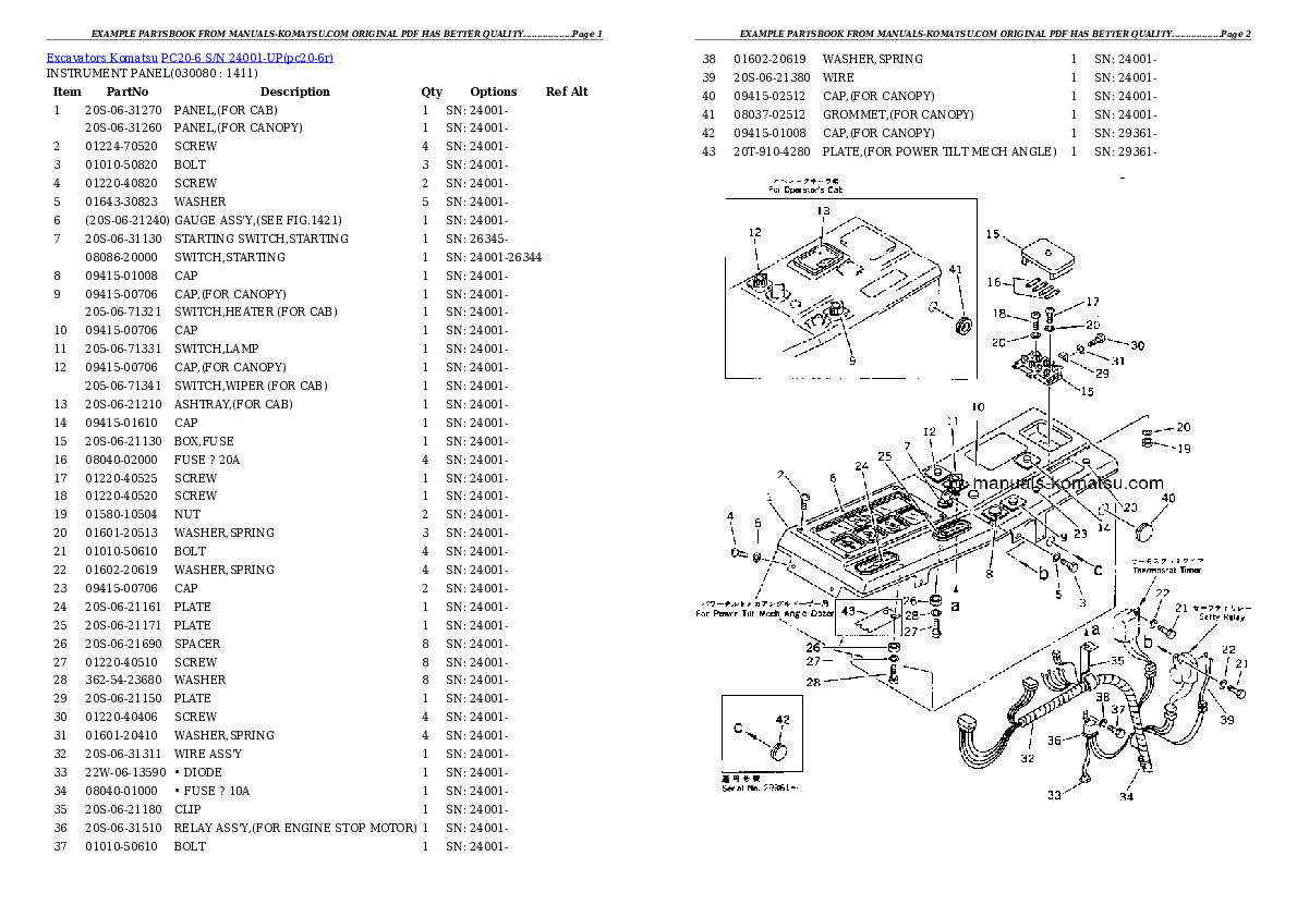 Protected: PC20-6 S/N 24001-UP Partsbook