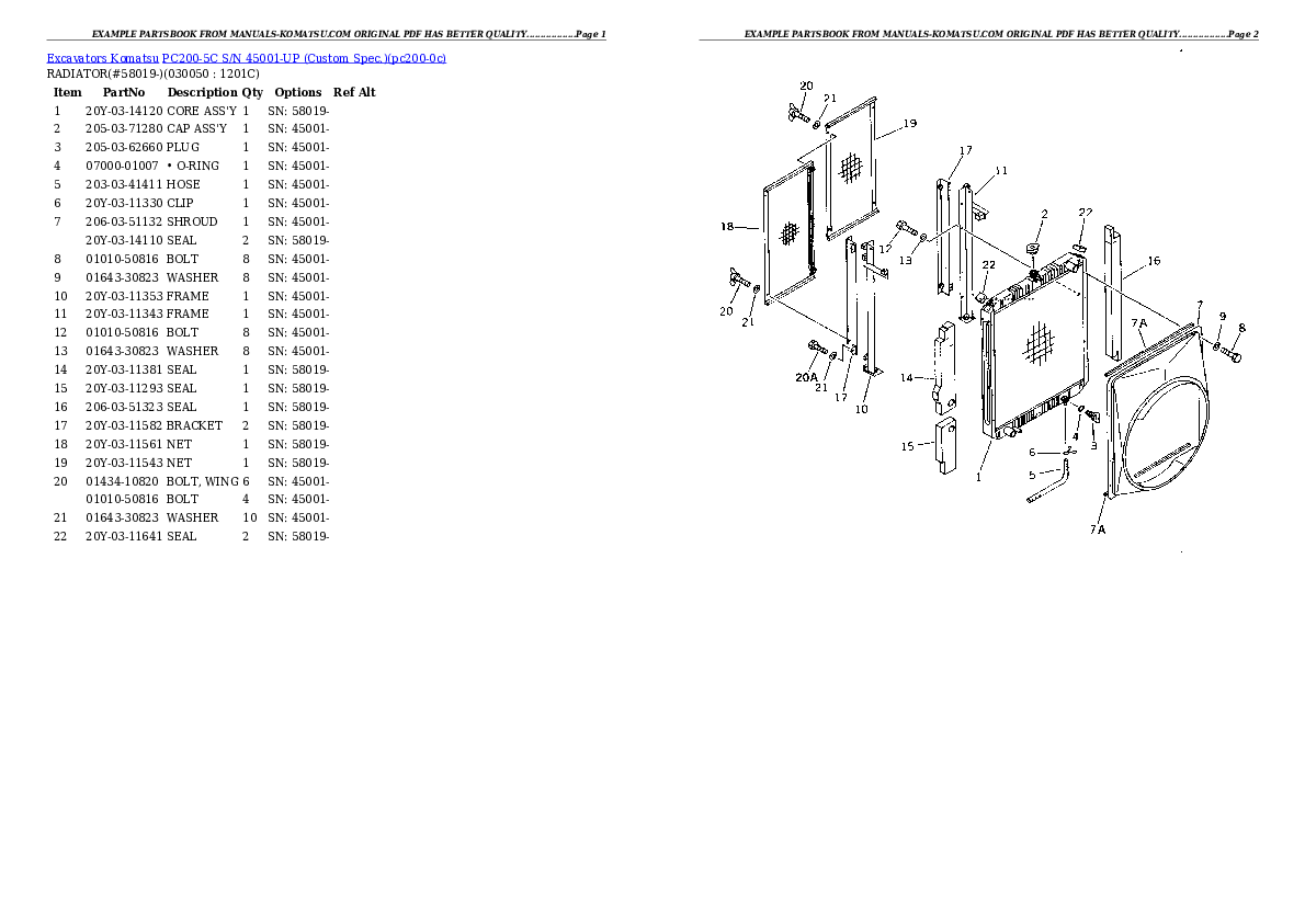 Protected: PC200-5C S/N 45001-UP (Custom Spec.) Partsbook