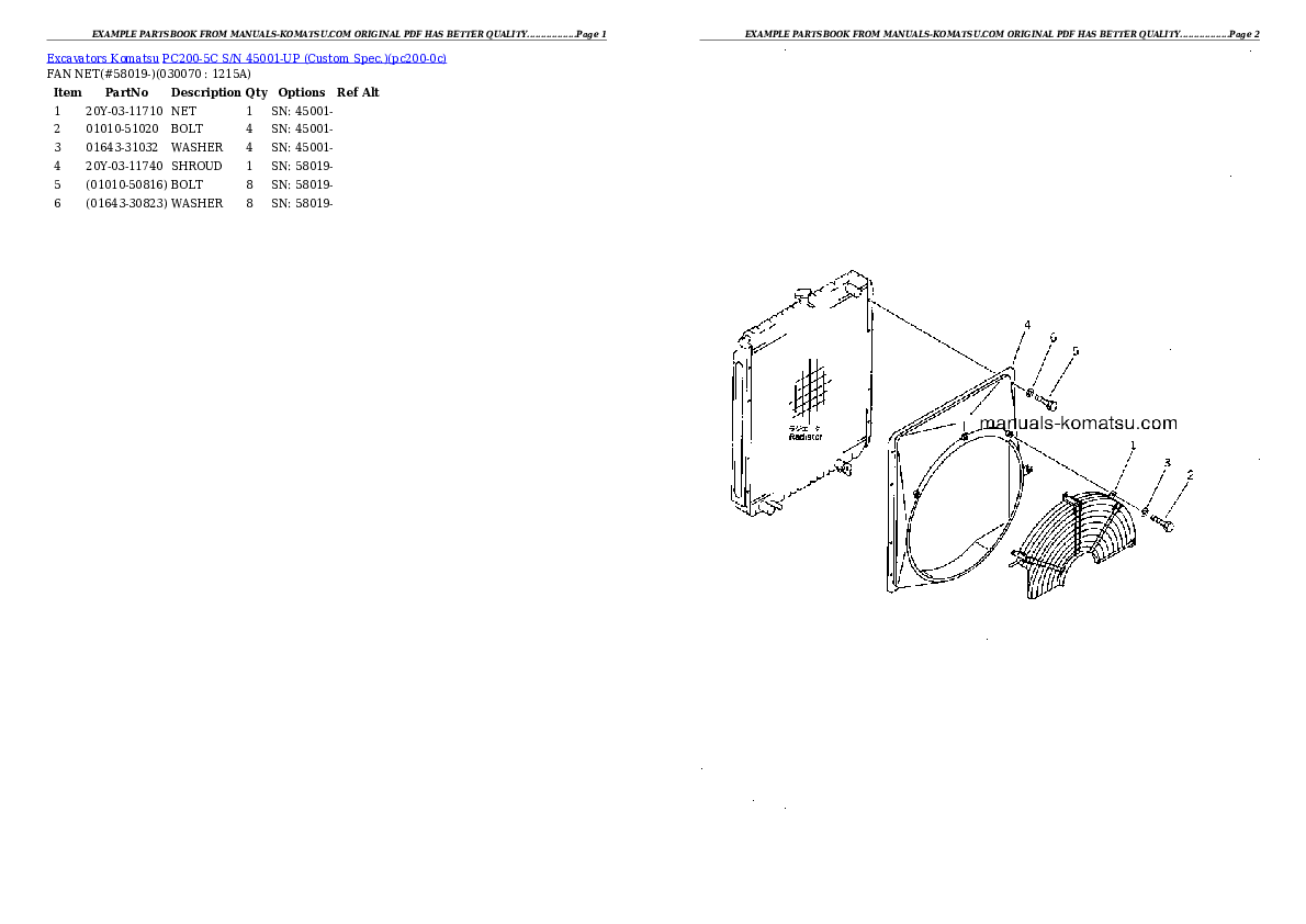 Protected: PC200-5C S/N 45001-UP (Custom Spec.) Partsbook