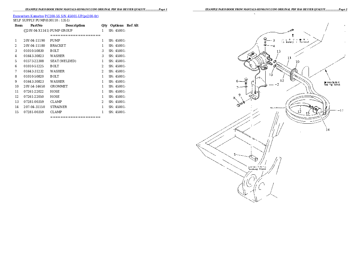 Protected: PC200-5S S/N 45001-UP Partsbook