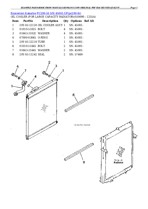 Protected: PC200-5S S/N 45001-UP Partsbook