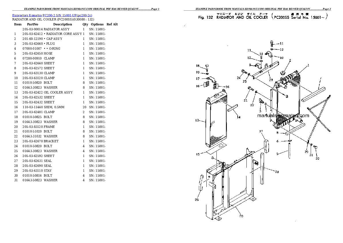 Protected: PC200-2 S/N 15001-UP Partsbook