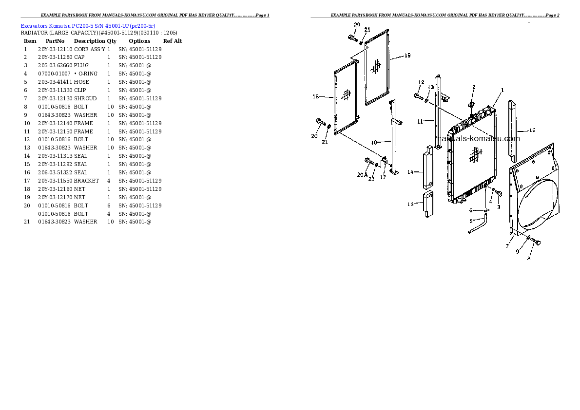 Protected: PC200-5 S/N 45001-UP Partsbook