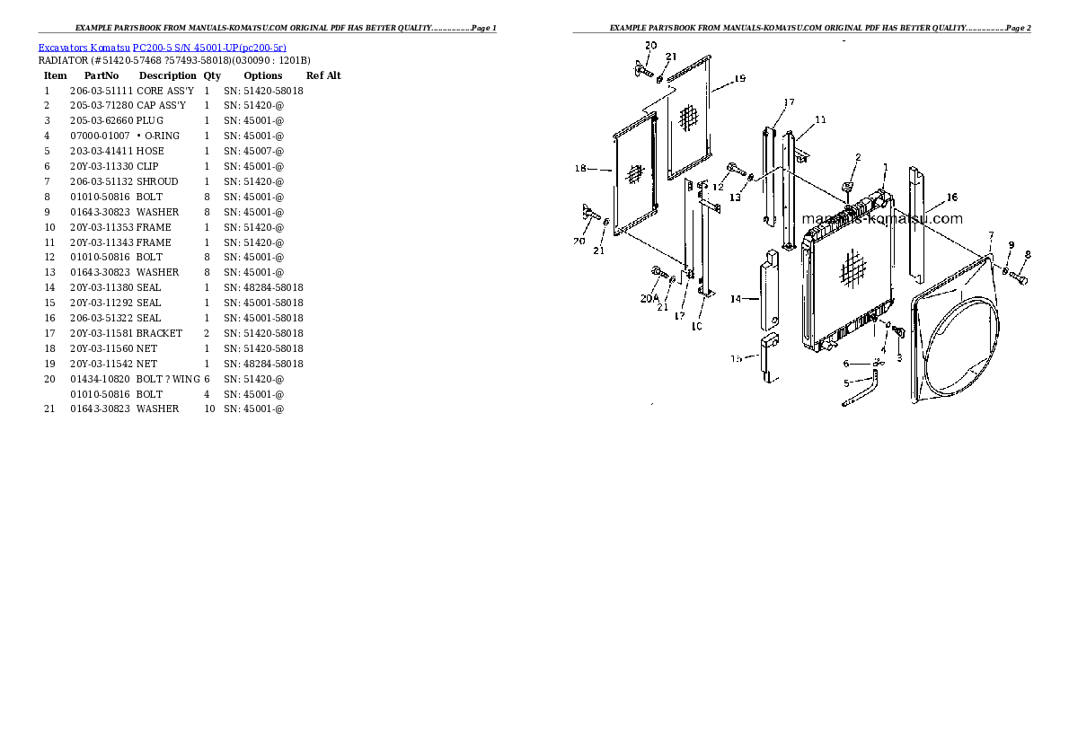 Protected: PC200-5 S/N 45001-UP Partsbook