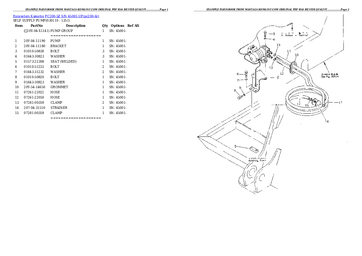 Protected: PC200-5Z S/N 45001-UP Partsbook