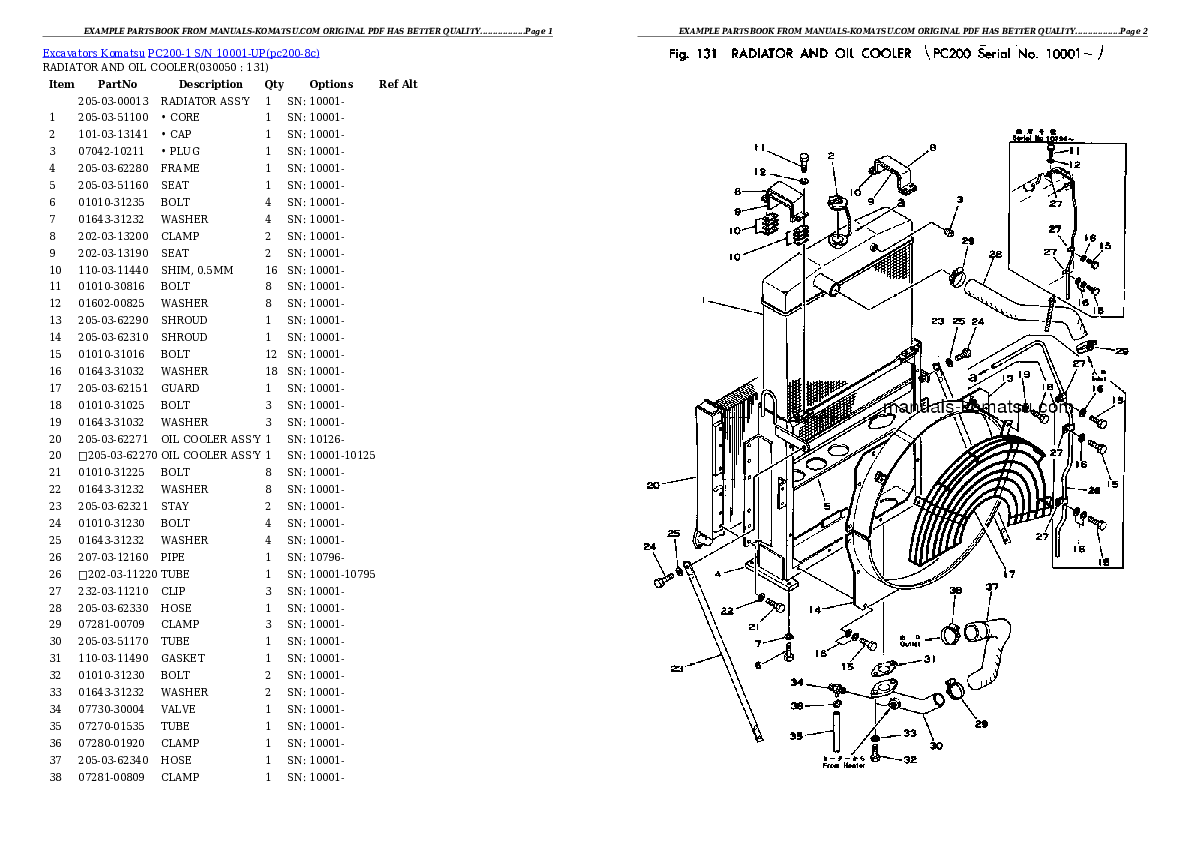 Protected: PC200-1 S/N 10001-UP Partsbook