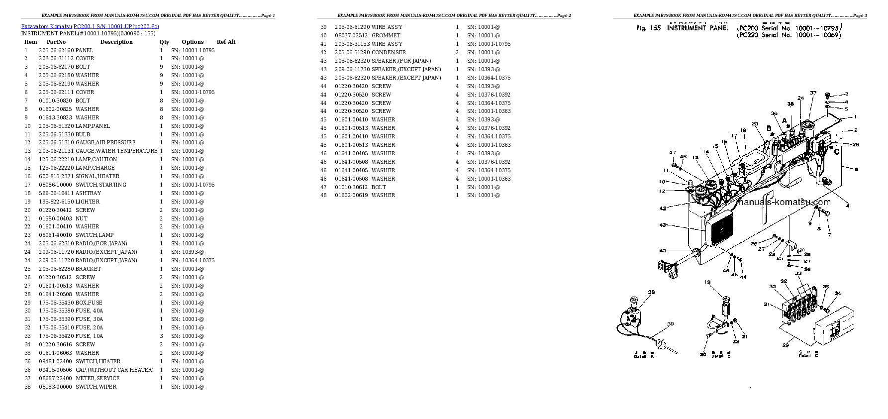 Protected: PC200-1 S/N 10001-UP Partsbook