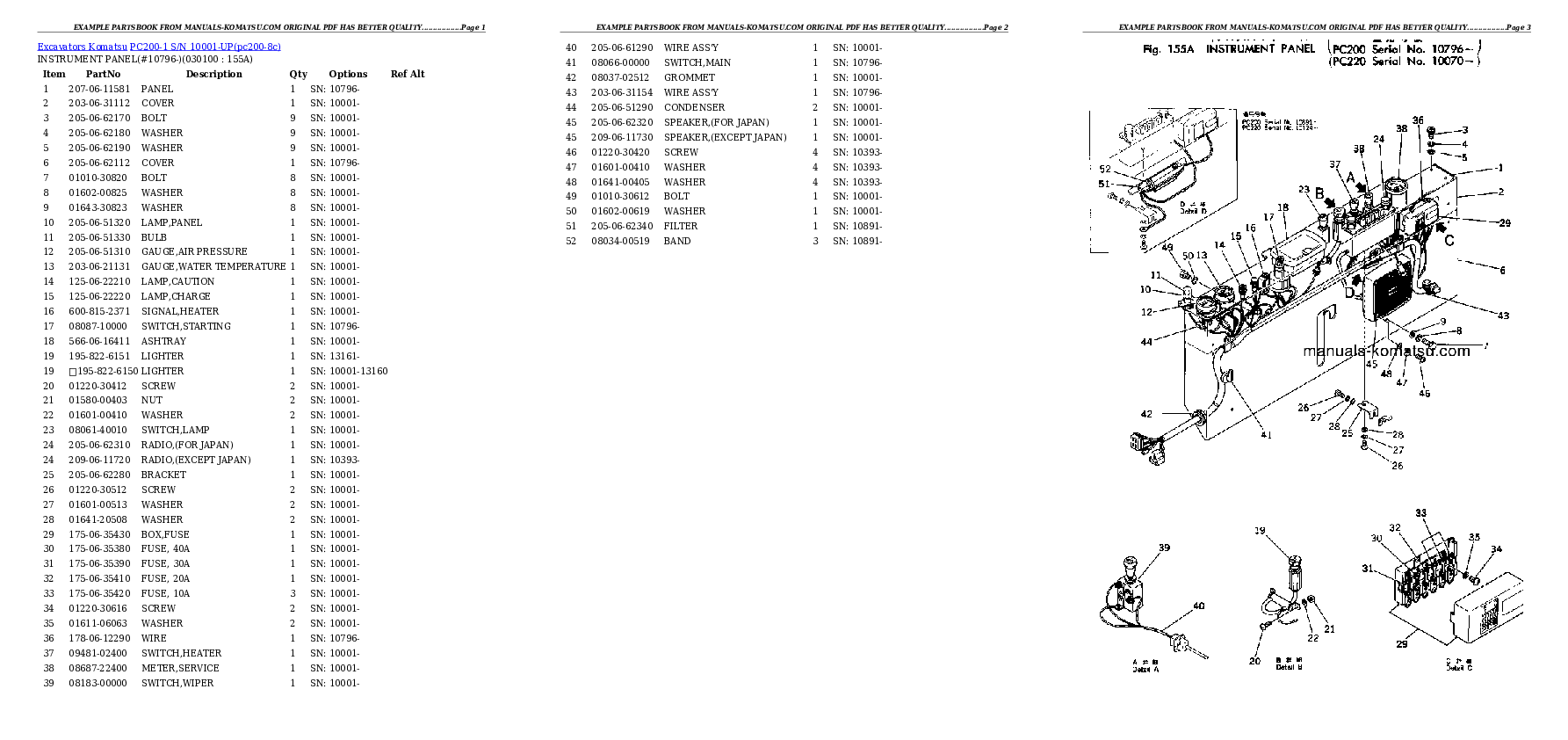 Protected: PC200-1 S/N 10001-UP Partsbook