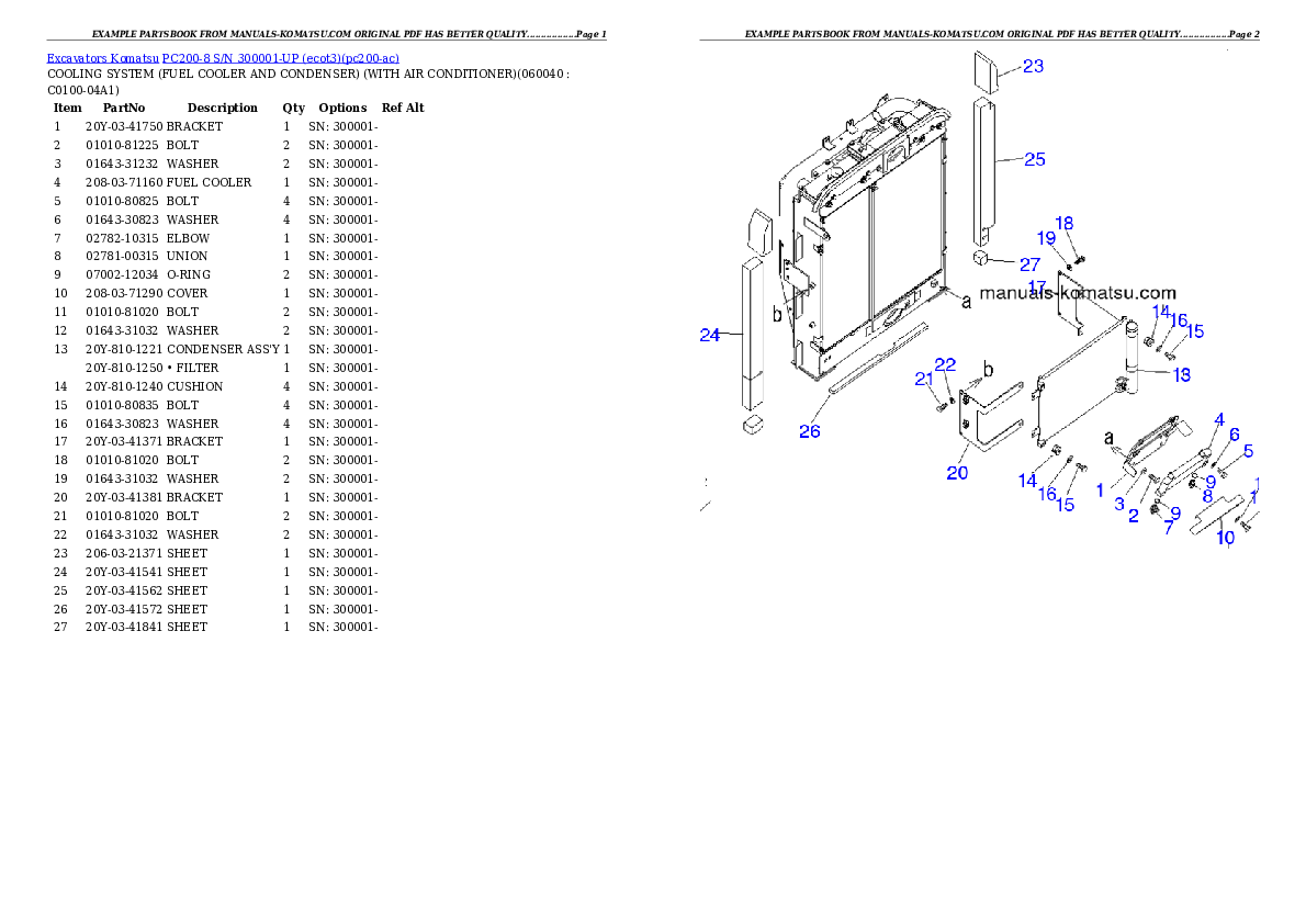 Protected: PC200-8 S/N 300001-UP (ecot3) Partsbook
