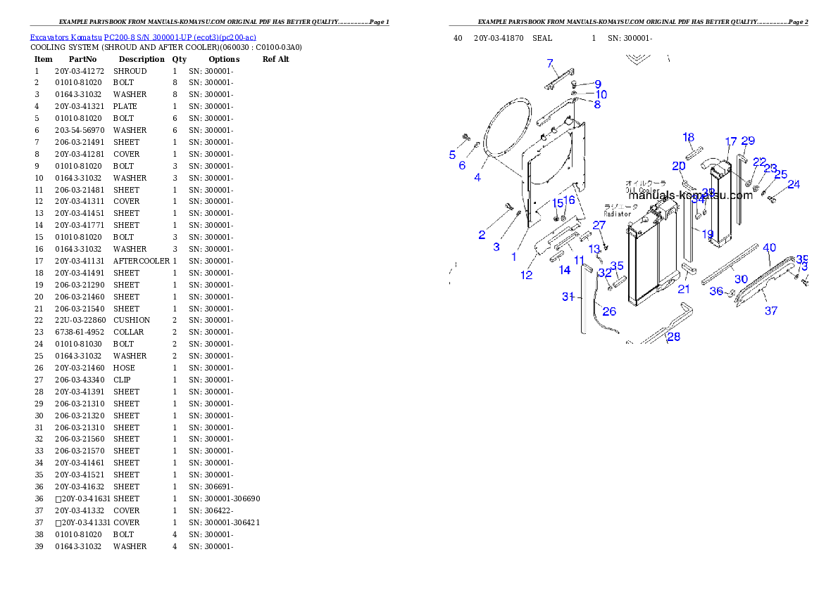 Protected: PC200-8 S/N 300001-UP (ecot3) Partsbook