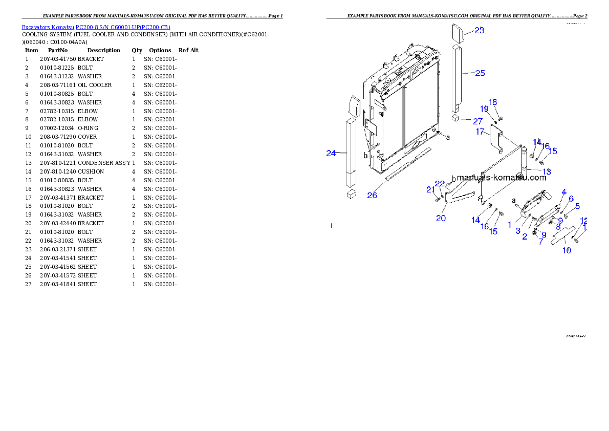 Protected: PC200-8 S/N C60001-UP Partsbook